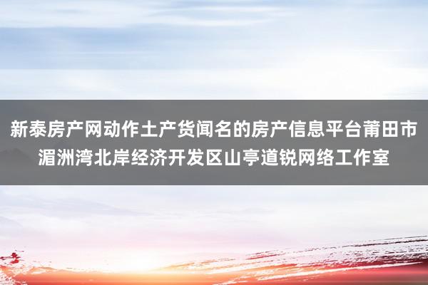 新泰房产网动作土产货闻名的房产信息平台莆田市湄洲湾北岸经济开发区山亭道锐网络工作室