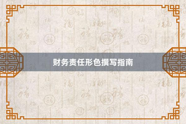 财务责任形色撰写指南